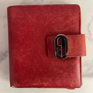 Gucci Red Leather Bifold Wallet